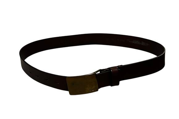 Ralph Lauren Accessories - Ralph Lauren Brown Leather Adjustable Belt Size Small Brass Buckle